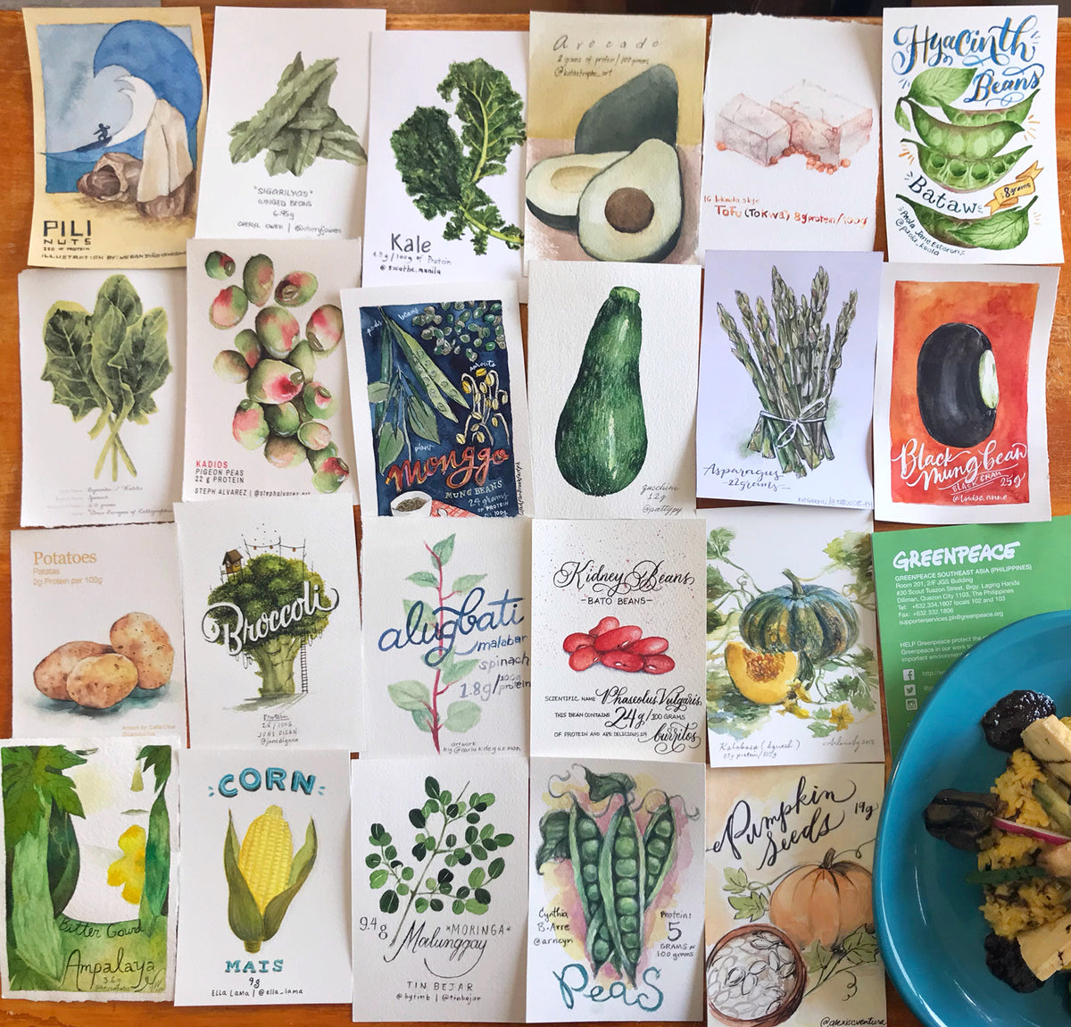 Watercolored Veggies for Greenpeace
