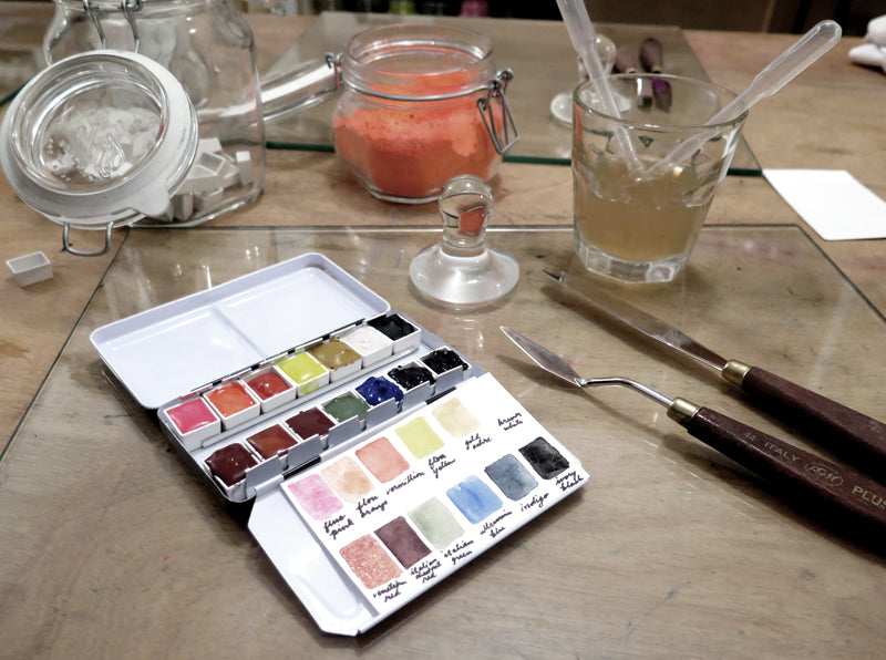 Handmade Calligraphy Pens and Watercolors