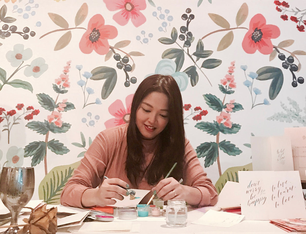 Calligraphy Station at the Keds x Rifle Paper Co launch