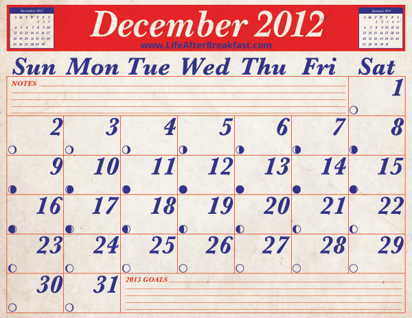 Download: December 2012 Printable Calendar