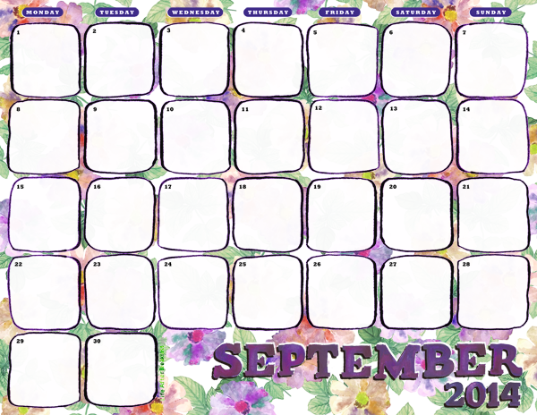 Download: September 2014 Printable Calendar