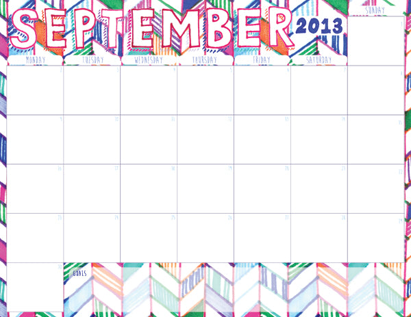 Download: September 2013 Printable Calendar + Mixtape