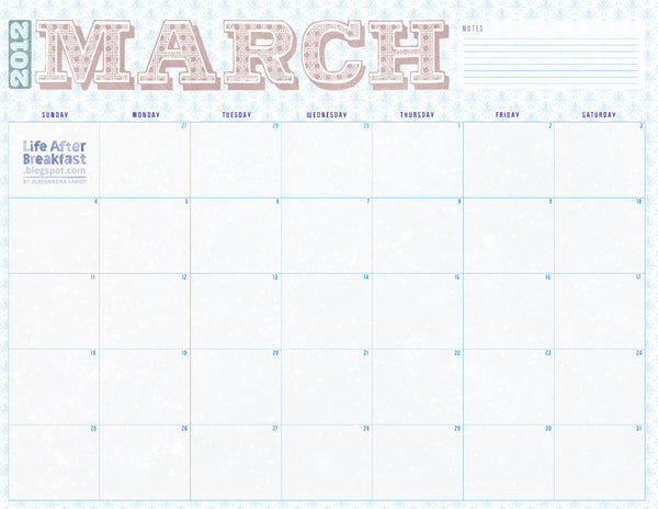 Tuesday Download: March 2012 Printable Calendar