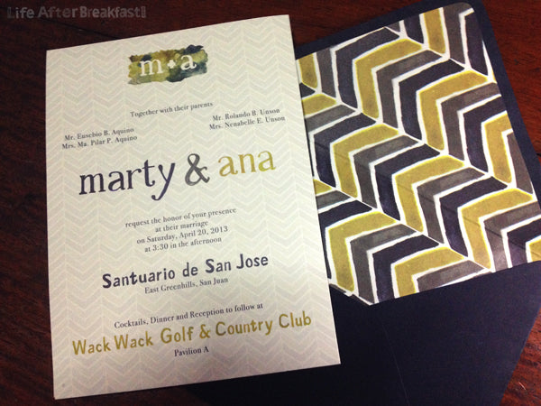 Watercolored Wedding Invitations: Marty & Ana