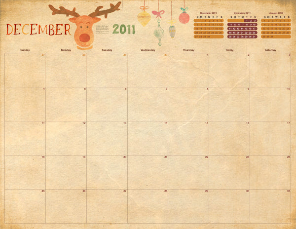 Printable December 2011 Calendar