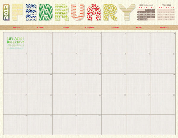 Tuesday Download: February 2012 Calendar