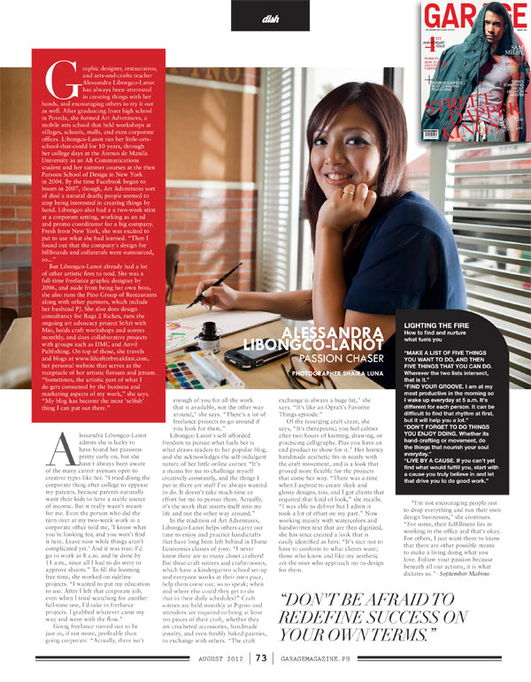 Garage Magazine Feature