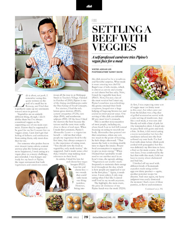 Garage Magazine: Settling a Beef with Veggies