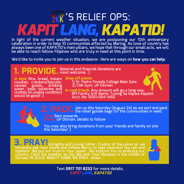 Provide. Pack. Pray.