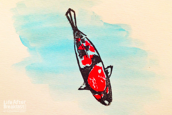 Layered Koi Stamps