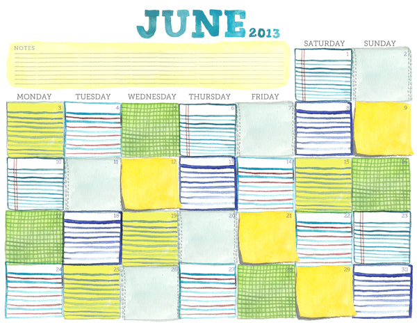 Download: June 2013 Printable Calendar