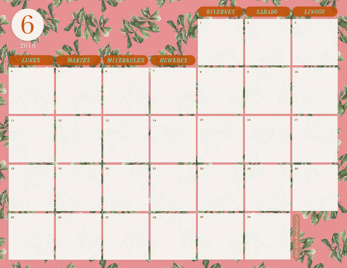 June 2018 Printable Calendar