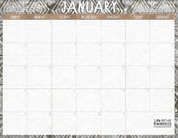 Download: January 2013 Printable Calendar