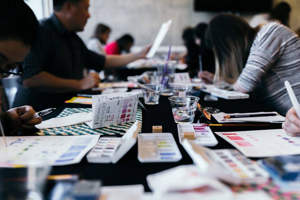 Watercolor Lettering + Patterns Workshop at Poketo