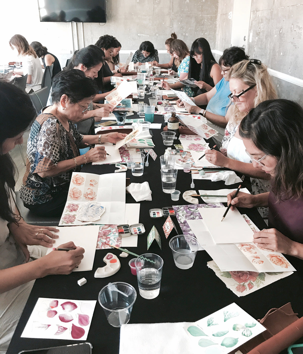 Watercolored Florals Workshop at Poketo