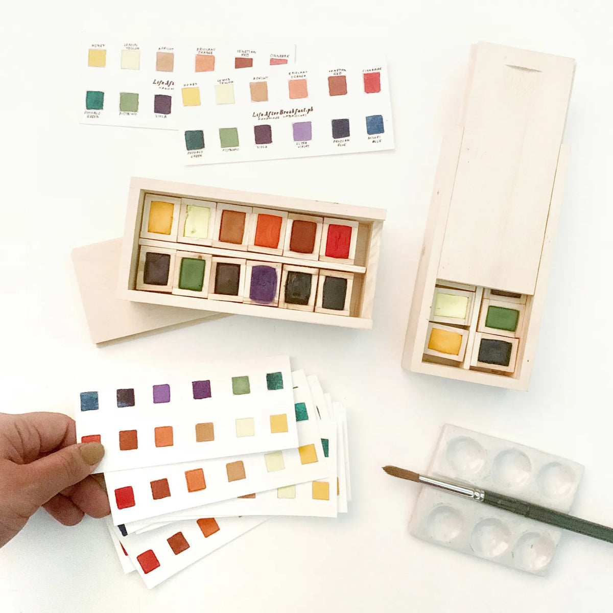 Handmade Watercolor Box - 12 colors