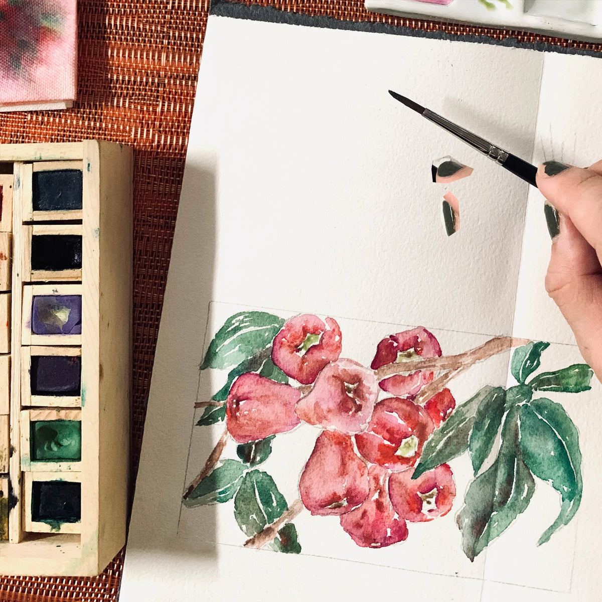 Handmade Watercolor Box - 12 colors